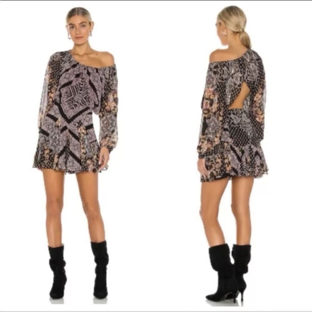 Free People at Reformation Multicolored Mini Sundress S/P Romantic Goth Sheer
